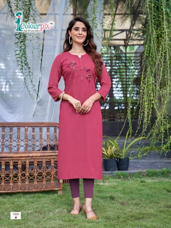 Colourpix Rolex 1 Regular Wear Rayon Designer Kurti Collection